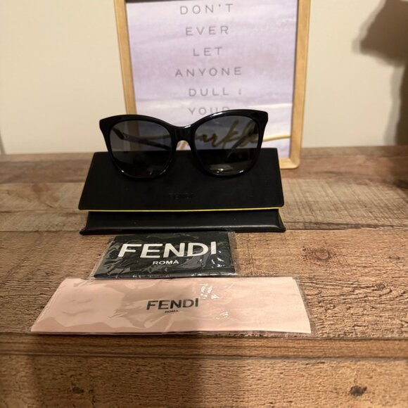 Fendi Sunglasses Black and Gold main image 7